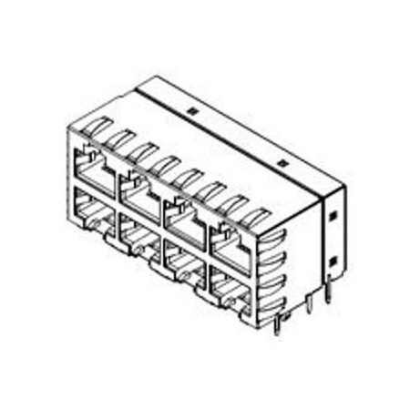 Molex Modular Connectors / Ethernet Connectors Modjack Cat5 Stackd 50 Sau 8 Port 445200004